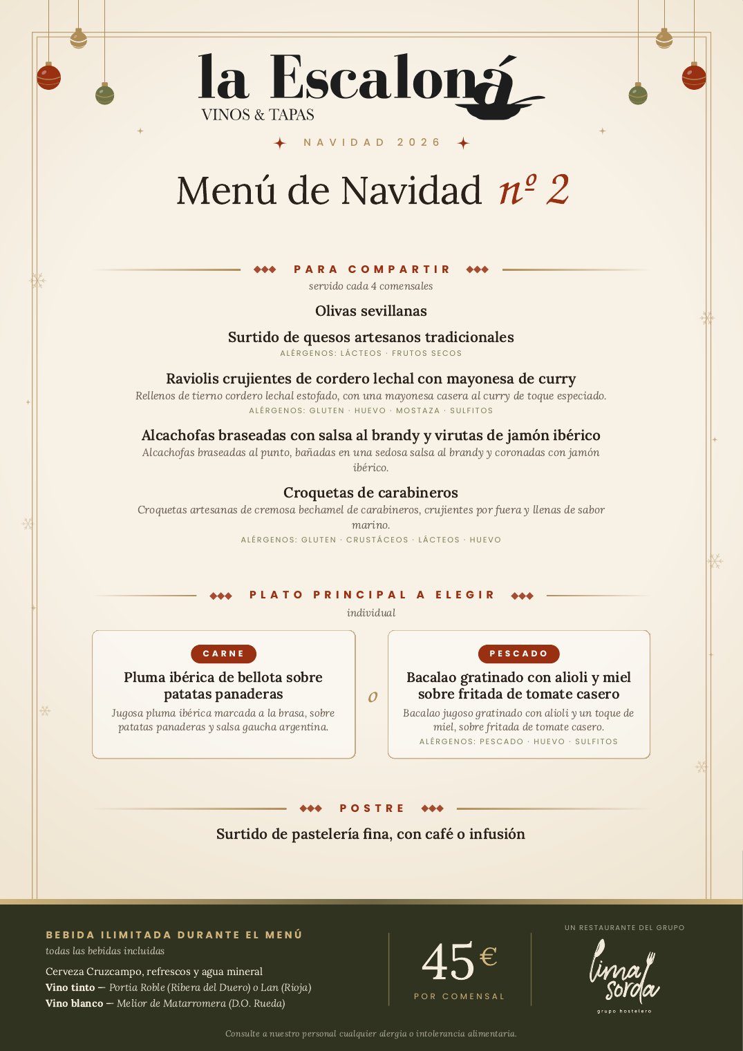 Menú de Navidad nº 2 2026