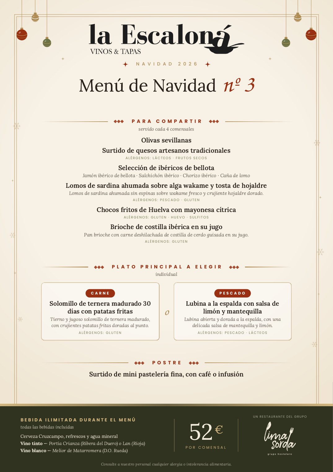 Menú de Navidad nº 3 2026